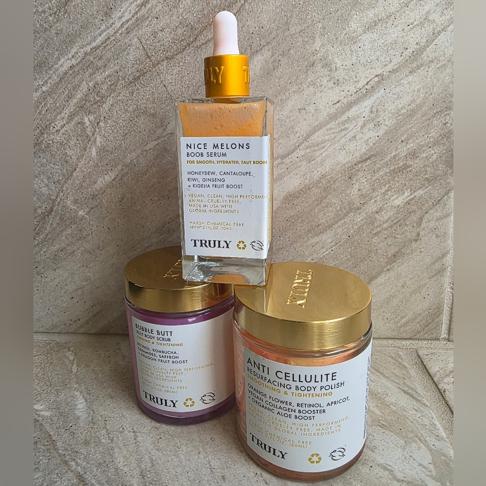 Truly Skincare Set with Gold and Purple Accents